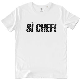 T-SHIRT UNISEX - SI CHEF TEXTURE bianca